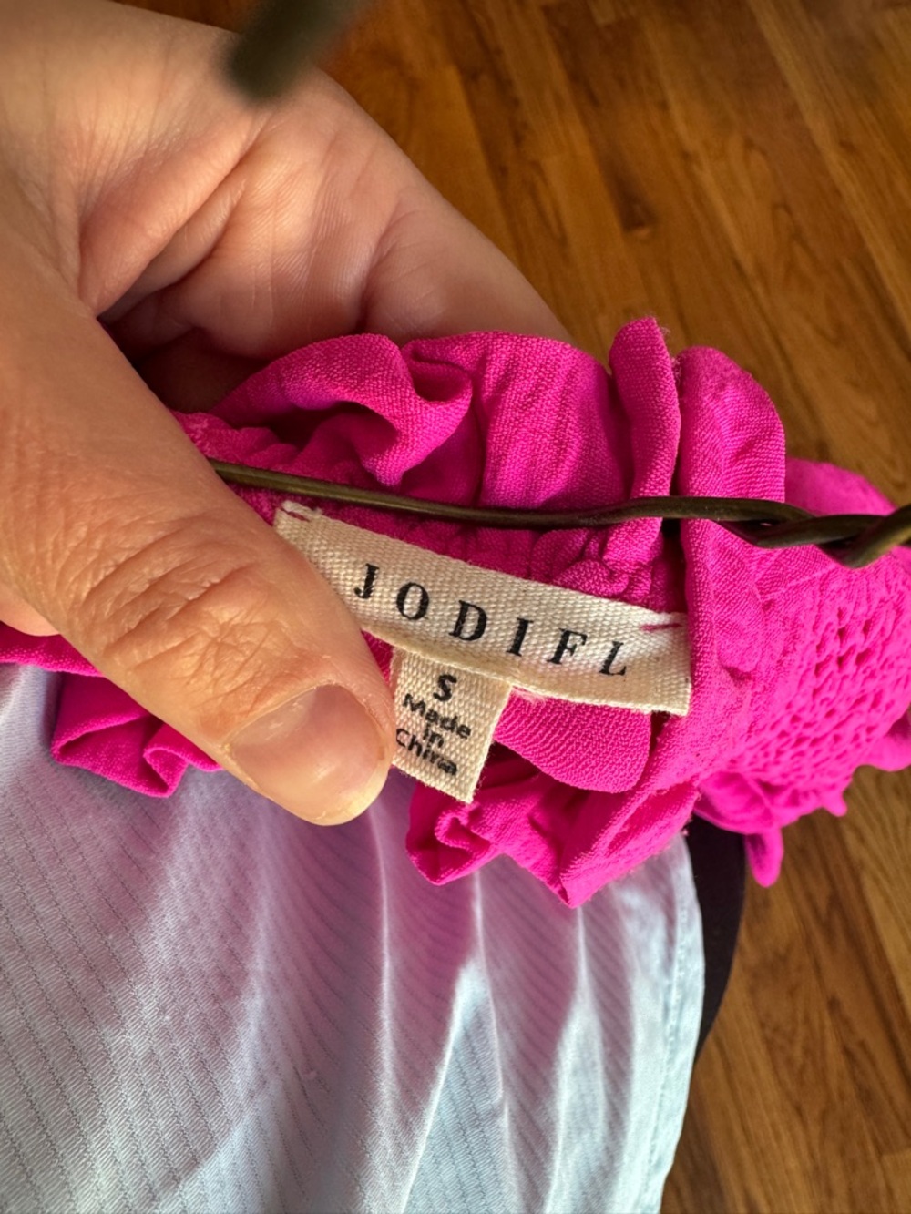 JODIFL Hot Pink Ruffle-Yoke Flutter Dress - Picture 2 of 3